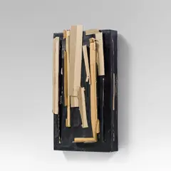 Black wall object by Walter Weer, 2004, painted cardboard and paper, sold Mar 2014
