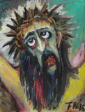 Franz Wlcek, Christ, 1985, oil on fiberboard