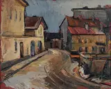 Franz Wlcek, Burgtor, Ybbs an der Donau, 1955, oil on panel