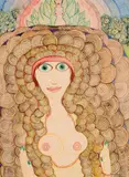 Robert Zeppel-Sperl, Beautiful woman 3, 1973, mixed technique on paper