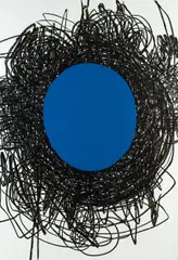 Otto Zitko, Untitled, 2003, oil crayon (blue) on aluminium