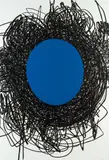 Otto Zitko, Untitled, 2003, oil crayon (blue) on aluminium