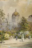 Vienna, St. Charles church by Ludwig Hans Fischer, 1912, watercolour on paper, offered Jan 2014