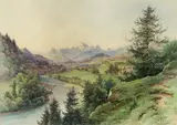 Heinrich Carl Schubert, View on the Hochkönig, 1860, watercolour on paper