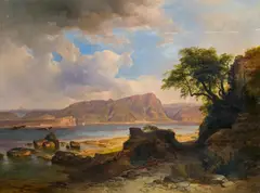 Anton Hansch, Lake Garda, 1844, oil on panel