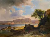 Anton Hansch, Lake Garda, 1844, oil on panel