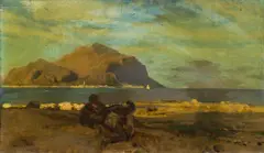 Leopold Carl Müller, Two fisherman at the beach of Palermo, c. 1873, oil on panel