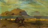Leopold Carl Müller, Two fisherman at the beach of Palermo