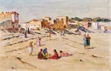 Alphonse Birck, At the gates of an oriental city, oil on canvas