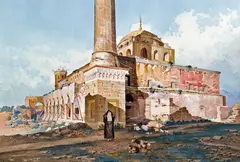 Stefano Lanza, Ruins of the Church St. Sophie, watercolour on paper