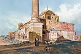 Stefano Lanza, Ruins of the Church St. Sophie, watercolour on paper