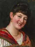Eugen von Blaas, Smiling Italian girl