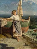 Bartolomeo Giuliano, Fisherwoman at the beach
