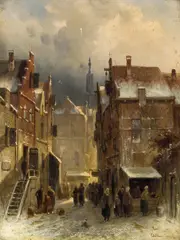 View of a city in winter (Utrecht?) by Charles Leickert, oil on panel, sold Jan 2014