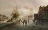 Emil Barbarini, Street scene in Frankfurt (?)
