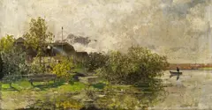 Adolf Gustav Ditscheiner, Mattsee in Salzburg, oil on canvas