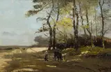 Théodore Verstraete, Landscape, Öl auf Holz