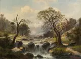 Cr V. Lorenz, Mountain landscape, 1893, oil on canvas