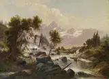 Cr V. Lorenz, Mountain landscape, 1893, oil on canvas