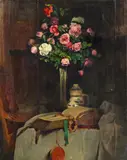 Still life with flowers by Gottlieb Theodor Kempf von Hartenkampf, oil on panel, sold Jan 2014