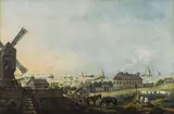 attributet to Edward Dayes, View of a city, watercolour on paper
