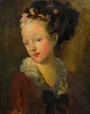 Portrait of a girl by follower of Jean Honore Fragonard, oil on canvas, offered Jan 2014