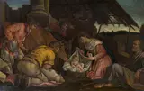 Adoration of the shepherds by Jacopo da Ponte, called Jacopo Bassano , follower of, oil on canvas, sold Jan 2014