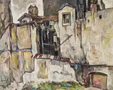 Leopold Hauer, Houses, oil on board