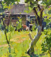 Otto Dill, Idyll, oil on cardboard