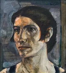 Friedrich Erler, Portrait of a woman, um 1920-25, oil on cardboard