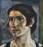 Friedrich Erler, Portrait of a woman, um 1920-25, oil on cardboard