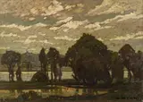 Ludwig Dill, Landscape along a river