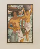 Convolute of 2 works (parrot and fisher scene) by Norbertine Bresslern-Roth, 2 linocuts, sold Jan 2014