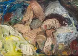 Ferdinand Stransky, Sleeping woman, oil on cardboard