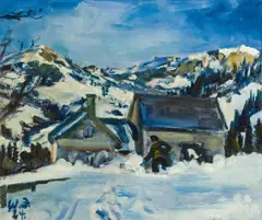Winter landscape in Switzerland by Walter Jacob, 1924, oil on canvas, sold Jan 2014