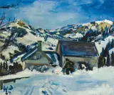 Walter Jacob, Winter landscape in Switzerland, 1924, oil on canvas