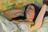 Fritz Feigler, Sleeping woman, oil on hardboard