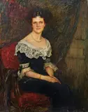 Wilhelm Victor Krausz, Baronin Fries-Skene, oil on canvas, unframed