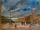 Edmund Pick-Morino, Prokuratien in Venedig, 1925, oil on board