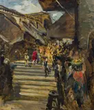 On the Rialto by Edmund Pick-Morino, oil on canvas, offered Jan 2014