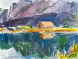 Lisl Engels, Attersee Landschaft, watercolour on paper, unframed