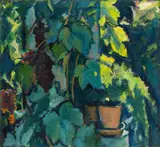 Franz Lex, Vine arbour, oil on canvas