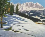 Franz Walde, Wilder Kaiser, oil on board