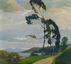 Alfred Poell, Landscape, 1921, oil on canvas