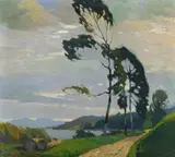 Alfred Poell, Landscape, 1921, oil on canvas