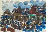 Gustav Hessing, Convolute: 4 works, watercolour on paper