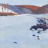 Hugo Baar, Winter landscape, gouache on paper