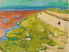 Hilde Goldschmidt, At the beach, 1926, oil on canvas