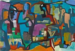 Hilde Goldschmidt, In the studio, 1963, oil on canvas