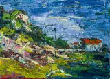 Hans Andreas, Rocky landscape near Sipan, 1989, oil on canvas